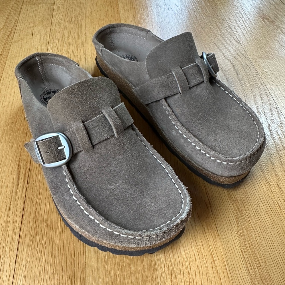 Birkenstock Buckley Suede Leather Taupe 37